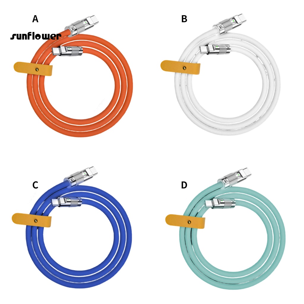 Dây Cáp Sạc Nhanh Hai Đầu Type-C Bằng Silicone 6A