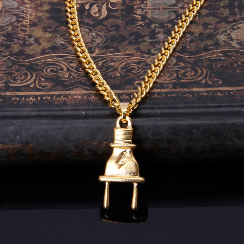 Vòng Cổ Choker Mặt Hình Phích Cắm Nguồn Phong Cách Hip Hop Thời Trang