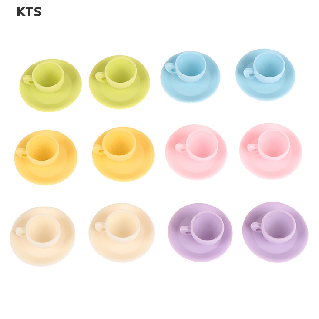 Set 2 Ly Cà Phê Bằng Nhựa Xinh Xắn Dùng Để Trang Trí Nhà Búp Bê