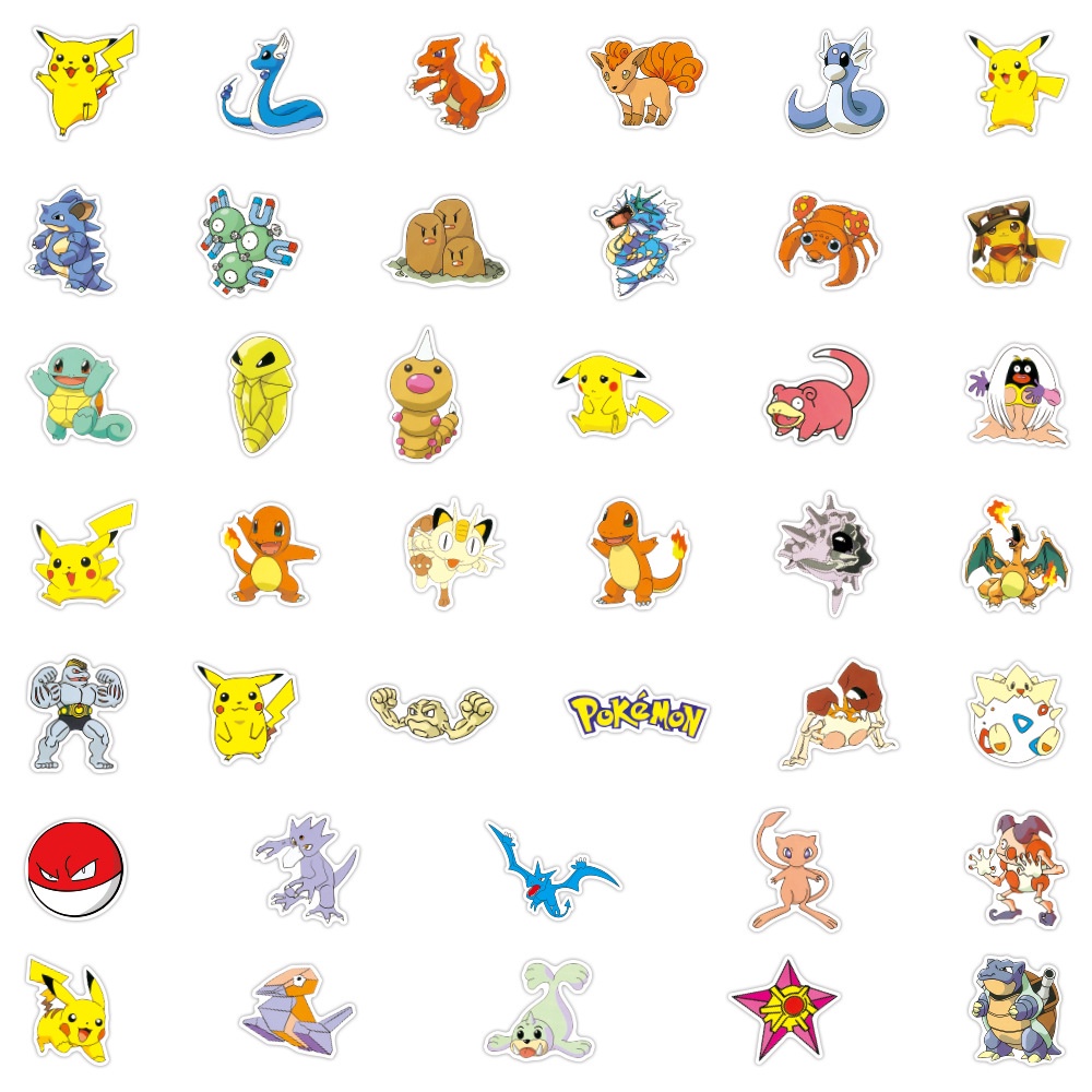 Nhãn Dán Pokemon Pokémon Chống Nước Trang Trí Vali Laptop Xe Máy