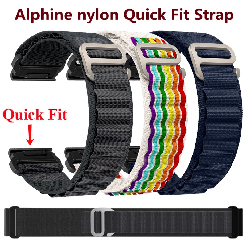 Dây Đeo Nylon 26mm 22mm Cho Garmin Fenix 7 7X 6 6X Pro 5 5X Plus 3 3HR 2 Approach S62 S60 Forerunner 965 955 945 935