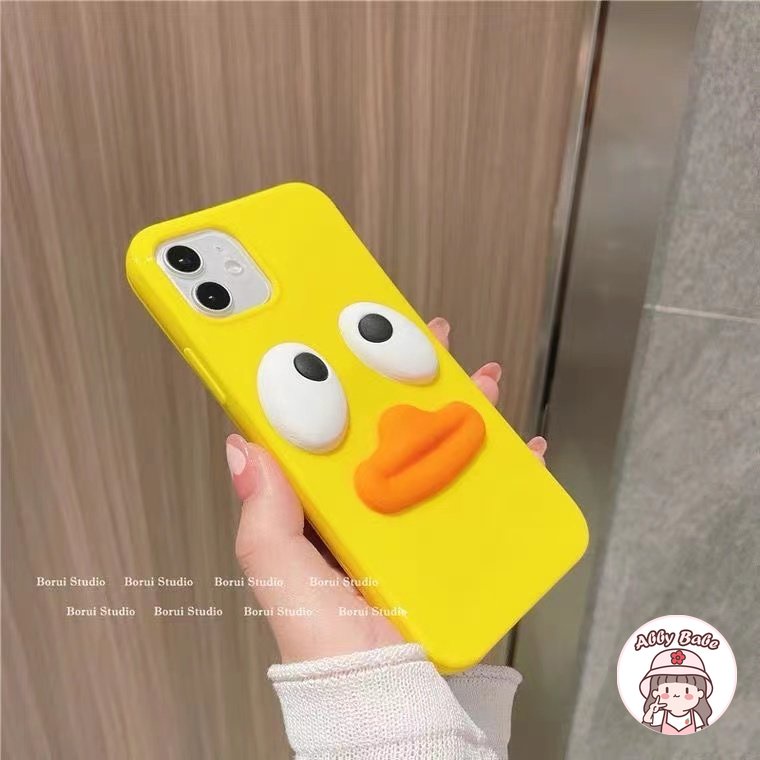 Ốp Điện Thoại TPU Mềm Hình Vịt Mắt To 3D Chống Mồ Hôi Cho IPhone 14 Pro Max 11 7Plus 13 12 11 Pro Max X XS