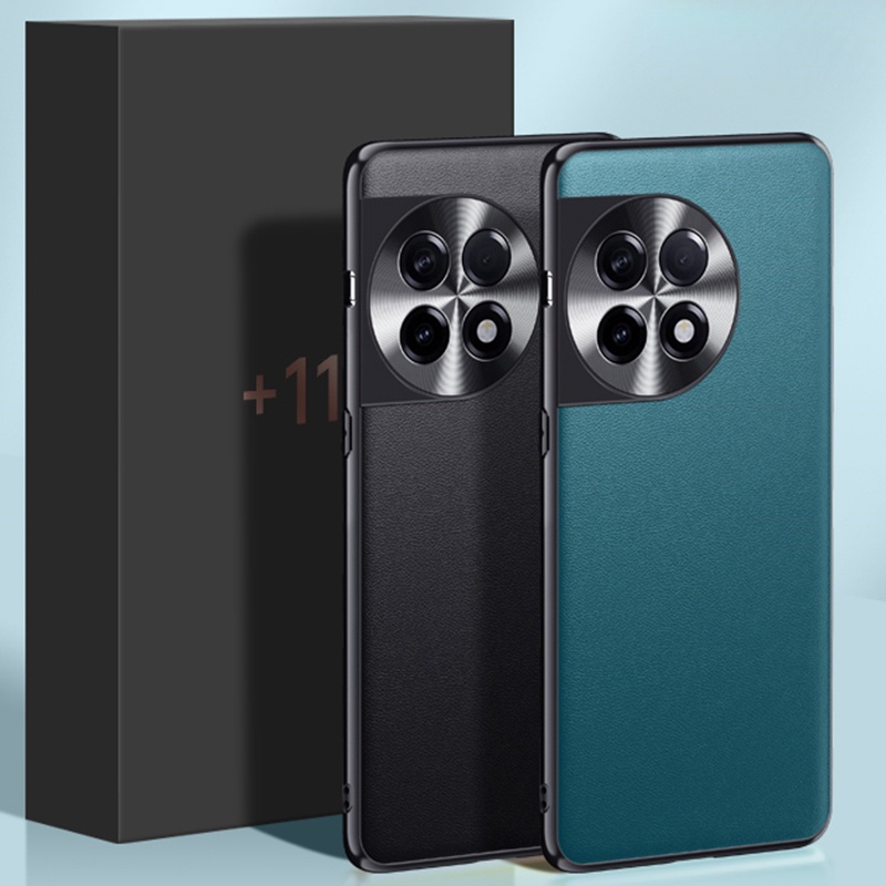 Ốp điện thoại kết cấu da chống sốc bảo vệ camera kim loại cho OnePlus