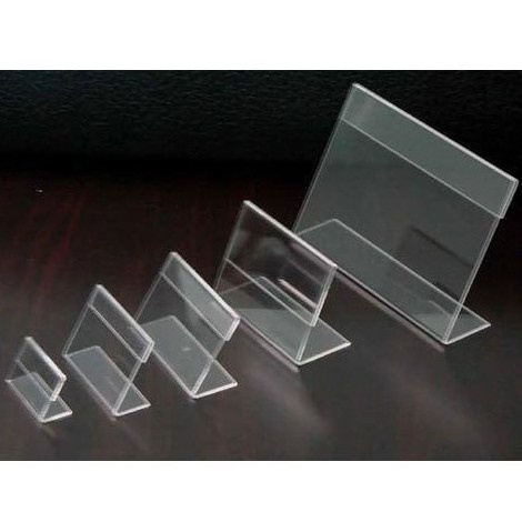 MENU MICA L, MICA ĐỂ BÀN, BẢNG GIÁ MICA, KỆ THÔNG TIN SẢN PHẨM mini để bàn, trong suốt, NHIỀU kích thước, sẵn giao ngay