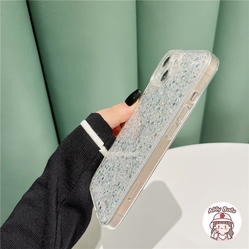 Ốp Điện Thoại TPU Mềm Trong Suốt Đính Đá Lấp Lánh Chống Mồ Hôi Cho IPhone 14 Pro Max 13 12 11 Pro Max