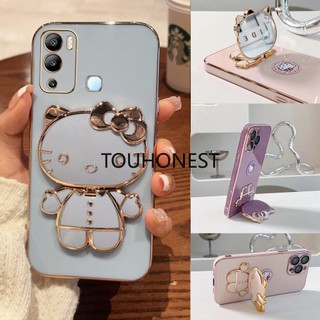 Ốp Điện Thoại INFINIX Hot 12 Play Ốp Lưng infinix Hot 20S Casing infinix Hot 12i Cover infinix Hot 20i Hot 10 Lite Case infinix Hot 20 play Case infinix Hot 8 Pro Hot 9 Pro Cute Anime Cartoon Vanity Mirror Hello Kitty Holder Phone Case With Metal Sheet TK