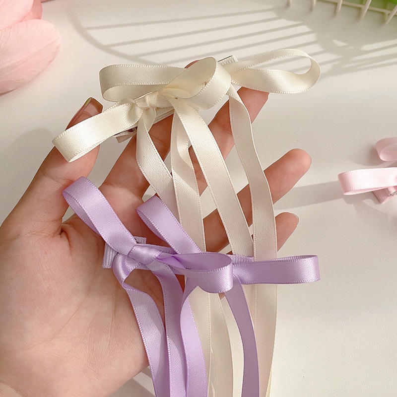 Kẹp Tóc Nơ Ruy Băng Dài Thời Trang Hàn Quốc Cho Nữ