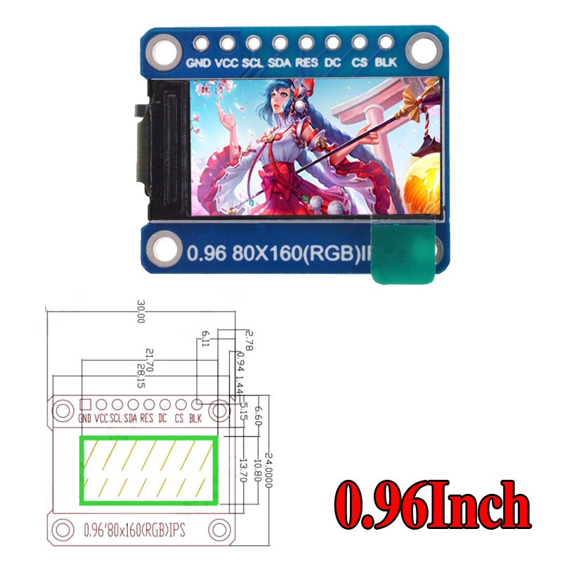 Mô Đun Màn Hình TFT 0.96 1.3 1.44 1.8 inch IPS 7P SPI HD 65K ST7735 / ST7789 Drive IC 80 * 160 240 * 240