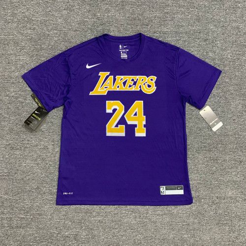 Áo Thun Bóng Rổ Tay Ngắn In Hình Lakers Chất Vải Khô Thoáng Nhanh Thời Trang