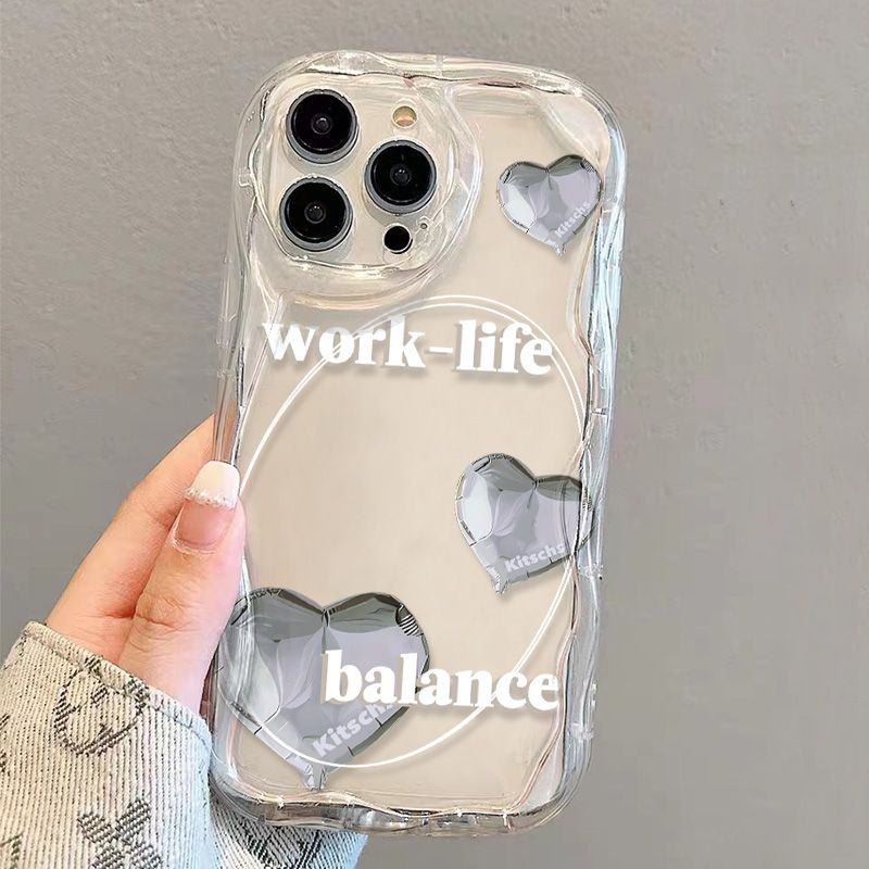 ✅Ốp Điện Thoại Mềm Trong Suốt Chống Sốc In Hình Trái Tim Cho iPhone14 / 13promax 12 / 11 7 / 8p xs / r