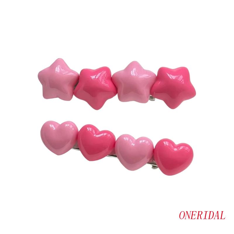 Kẹp Tóc Hình Ngôi Sao / Trái Tim Màu Sắc Ngọt Ngào Cho Thanh Thiếu Niên