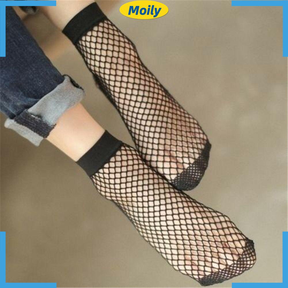 Đôi vớ lưới cổ cao màu đen thoáng khí quyến rũ thời trang dành cho nữ