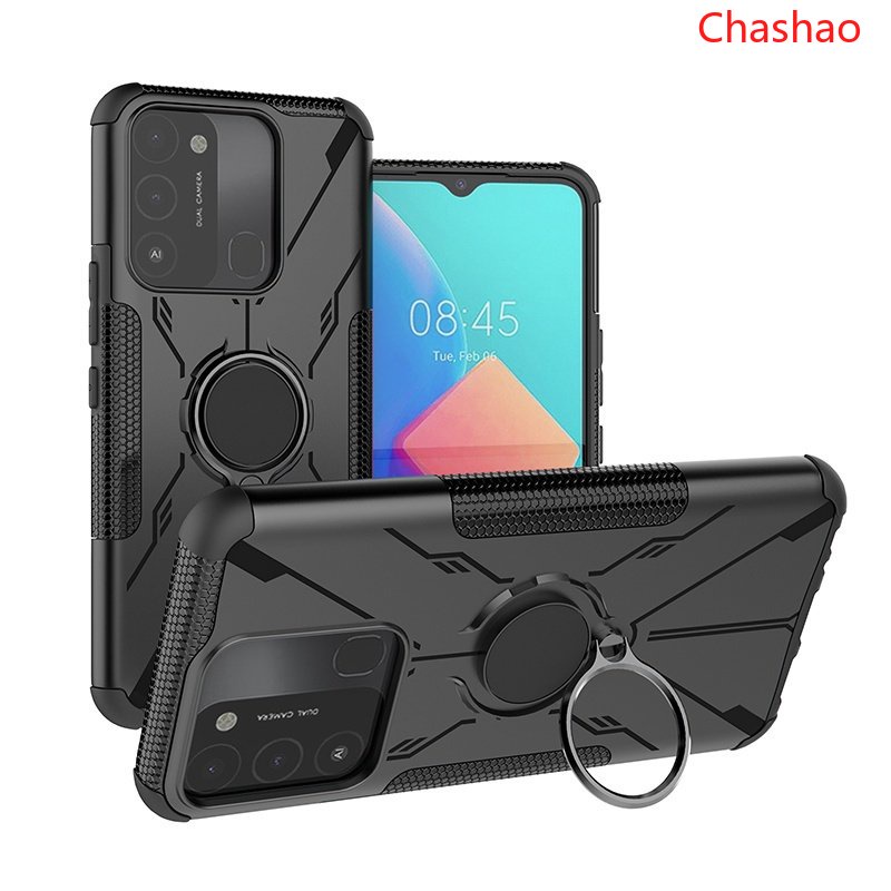 Ốp Điện Thoại Chống Sốc Kèm Móc Xỏ Ngón Nam Châm Cho Tecno Spark Go 2022