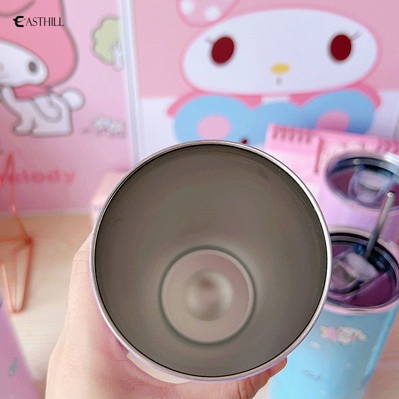 SANRIO Bình Nước Giữ Nhiệt Bằng Thép Không Gỉ 304 Họa Tiết Hoạt Hình Dễ Thương