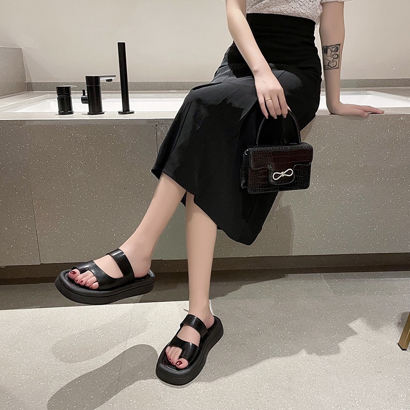 IELGY Dép Sandal Xỏ Ngón Chống Trượt Phong Cách retro Hàn Quốc Cho Nữ