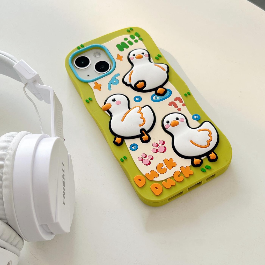 Ốp Điện Thoại Tpu Dẻo Họa Tiết Hoạt Hình Chú Vịt Dễ Thương Chống Sốc Cho iphone 14 13 12 11 Pro Max