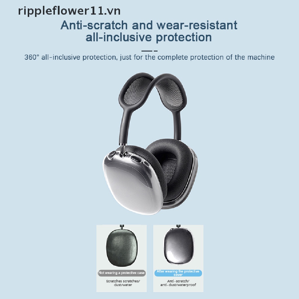 1Pair TPU Soft High Transparent Earphone Case Protective Cover Headset Cover Anti-Scratch For Air Pods Max Transparent Case Protect Shell .