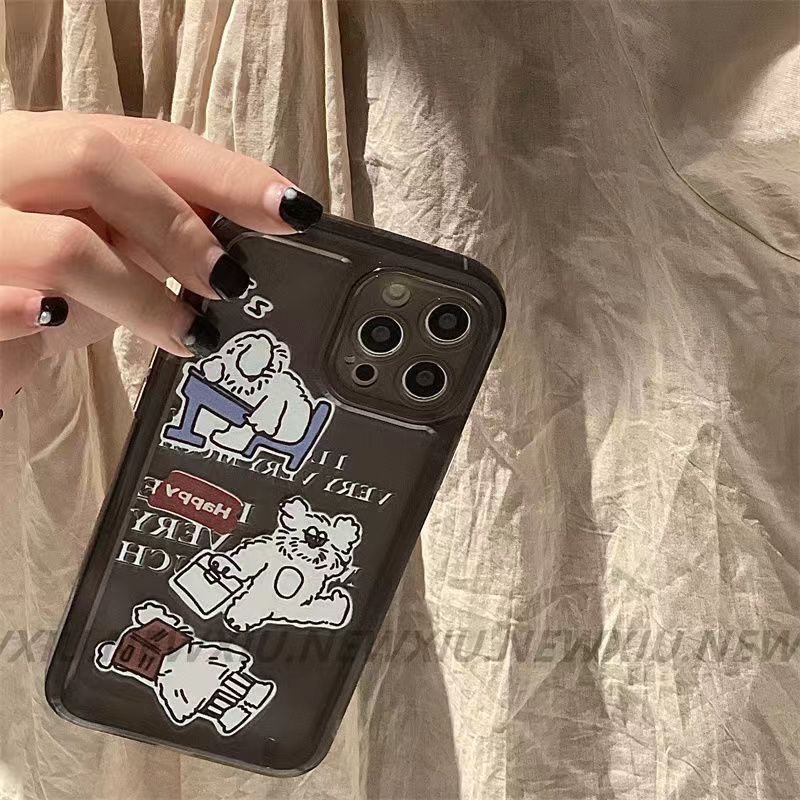 ✅Ốp Điện Thoại Trong Suốt In Hình Cún Hoạt Hình Dễ Thương Cho iPhone13promax 12 11 XS 14In ZI8O 13Promax