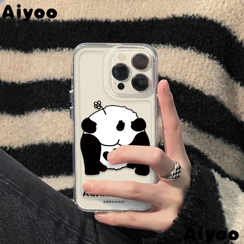 ✅Ốp Điện Thoại Dẻo Họa Tiết Gấu Trúc Dễ Thương Cho iPhone14promax iPhone 13 / 12 / 11 Transparent xr / xs Soft 7 / 8Plus XCH2