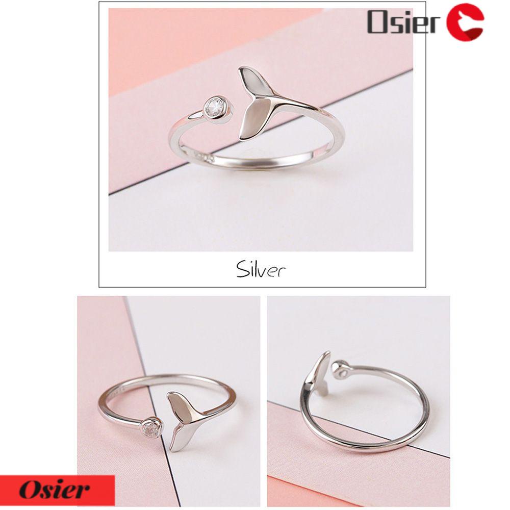 Nhẫn Hình Đuôi Cá Lượn Sóng Đính Đá Điều Chỉnh Được 1 Cái