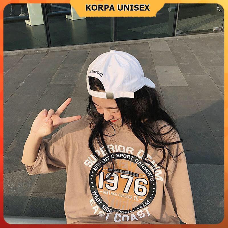 Áo thun tay lỡ form rộng in hoạ tiết chữ DENIM 1976 - phông ulzzang unisex nam nữ đều mặc được