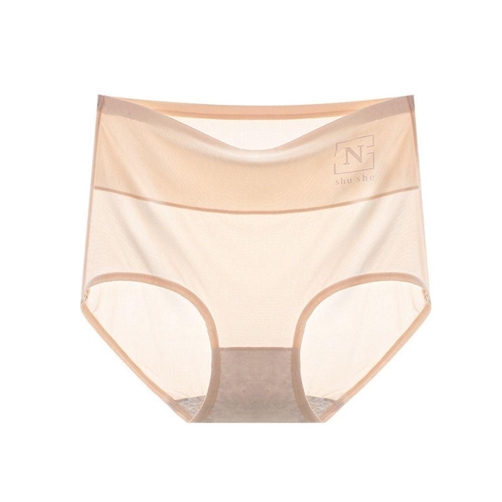 Quần Lót Cotton Lụa Lưng Cao Thoáng Khí Thoải Mái Cho Nữ