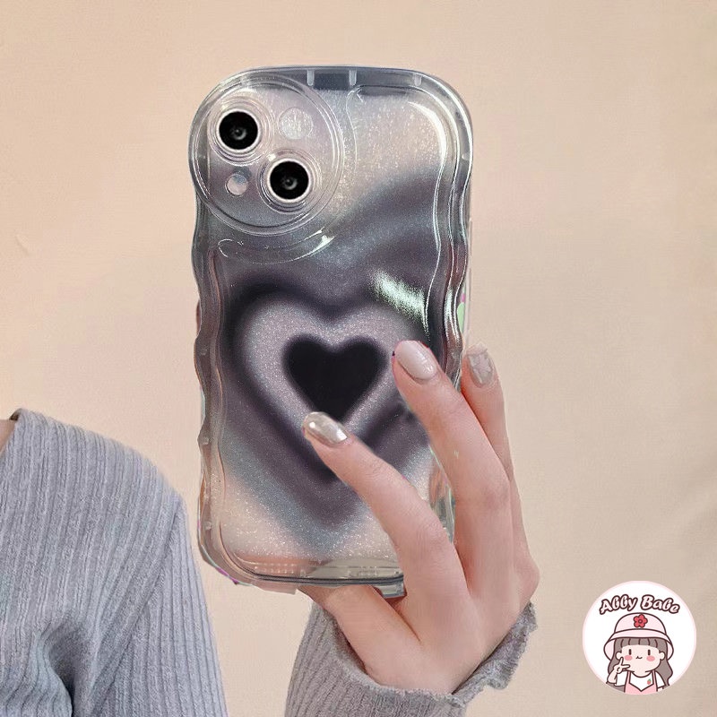 Ốp Điện Thoại TPU Mềm Trong Suốt Chống Sốc Chống Bụi Họa Tiết Trái Tim Màu Gradient Sang Trọng Cho IPhone 14 Pro Max 13 12 11 Pro Max