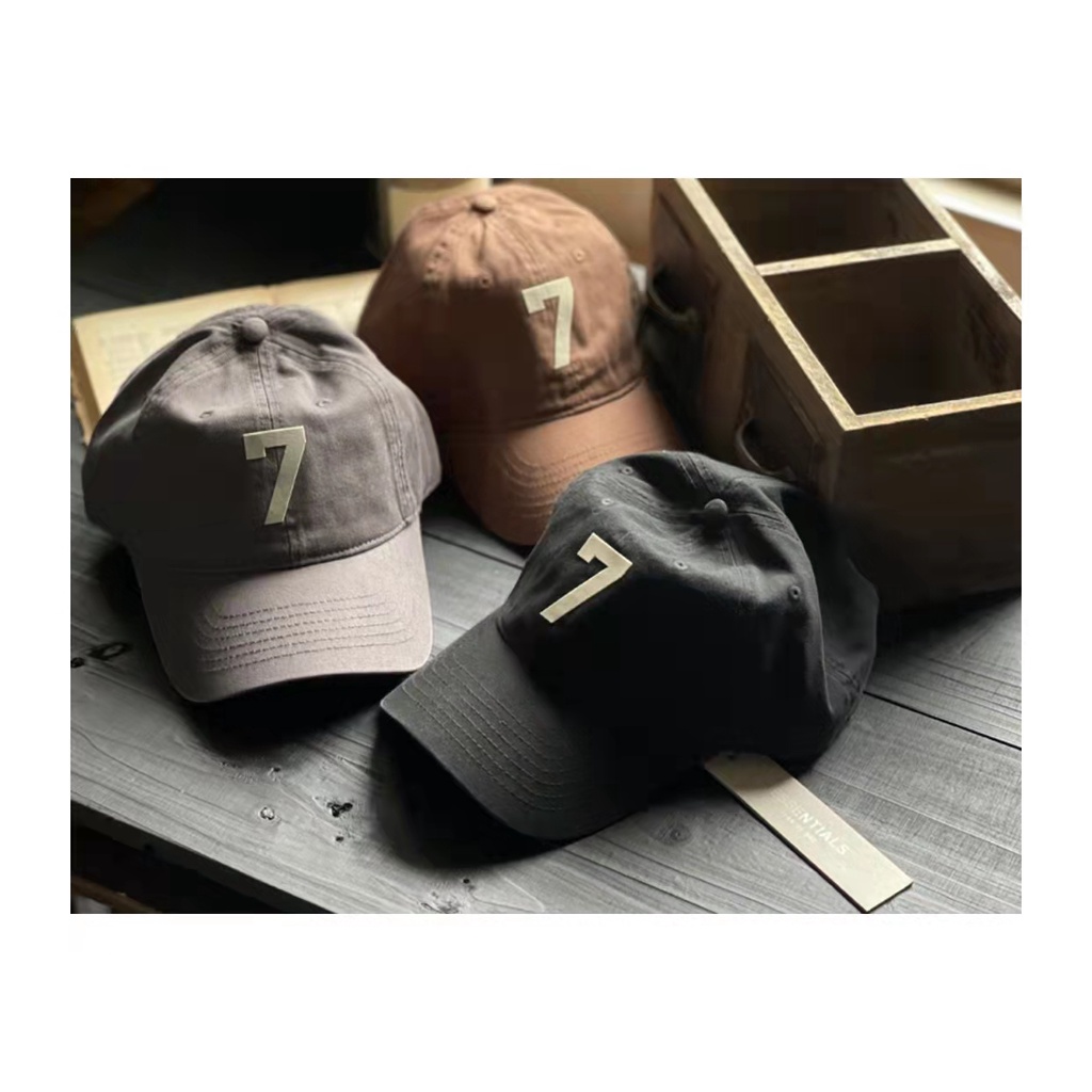 Mũ Lưỡi Trai ESSENTIALS  Vải Cotton Mềm Thêu Số 7 Thời Trang Cho Nam Và Nữ