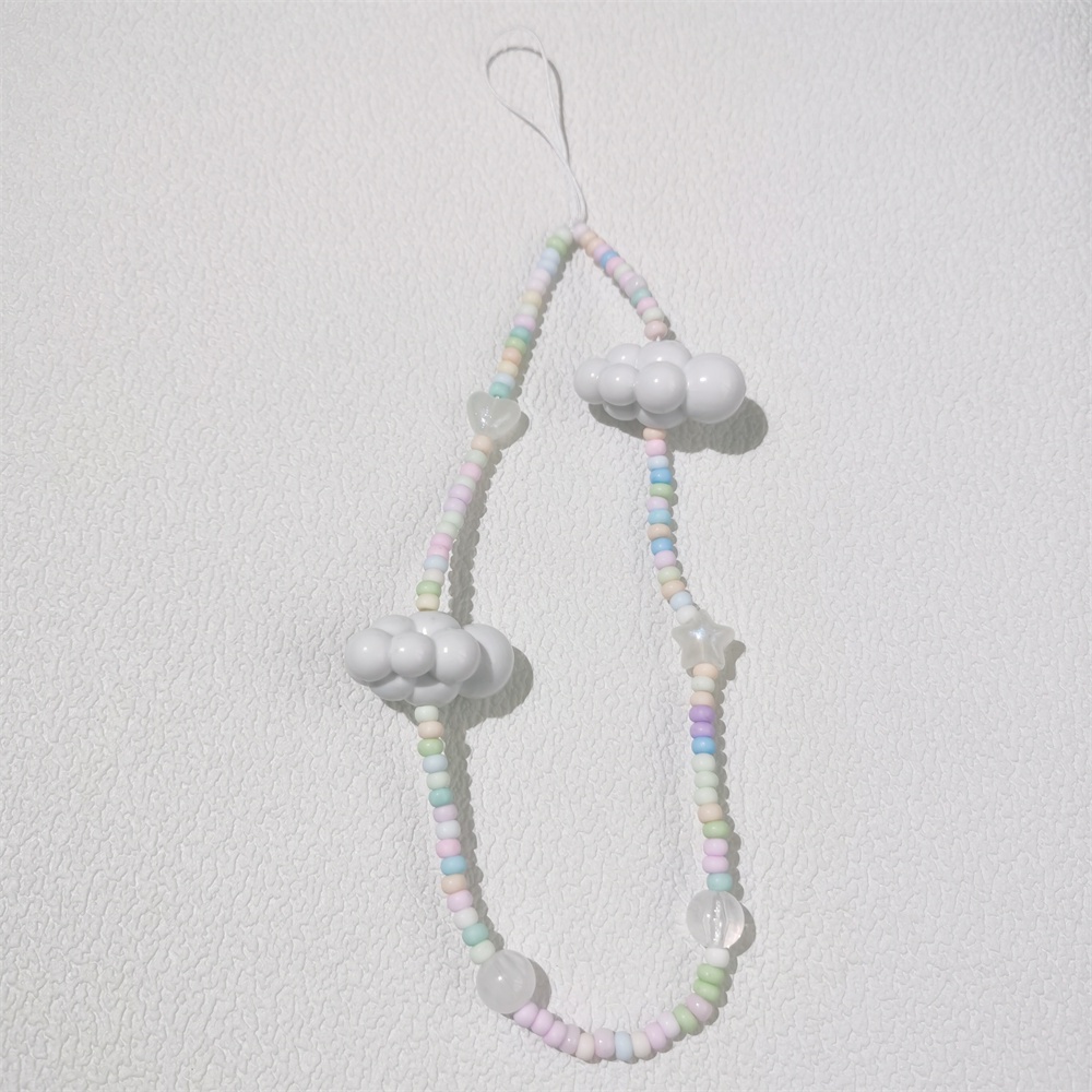 Dây Chuỗi Hạt Bằng Acrylic Mềm Nhiều Màu Sắc Chống Thất Lạc Cho Điện Thoại