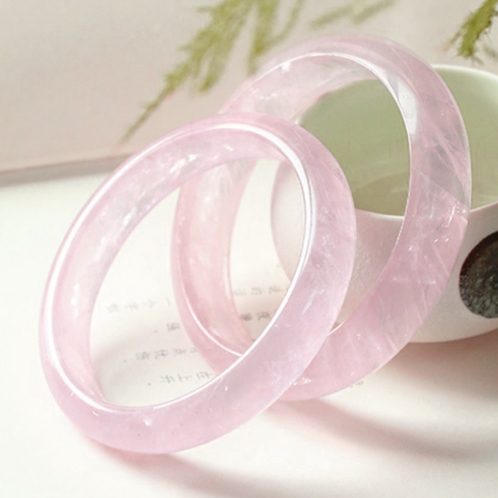 Vòng tay bản pha lê hồng nhạt thời trang thanh lịch dành cho nữ