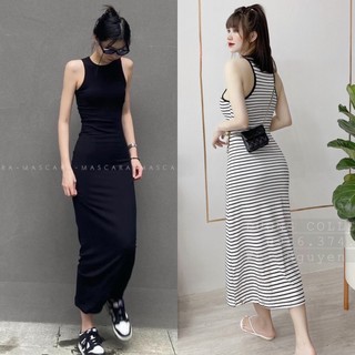 Váy maxi cotton ba lỗ tôn dáng Hàng QC