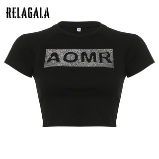 RelaGala Áo thun ngắn tay cổ tròn thời trang dành cho nữ