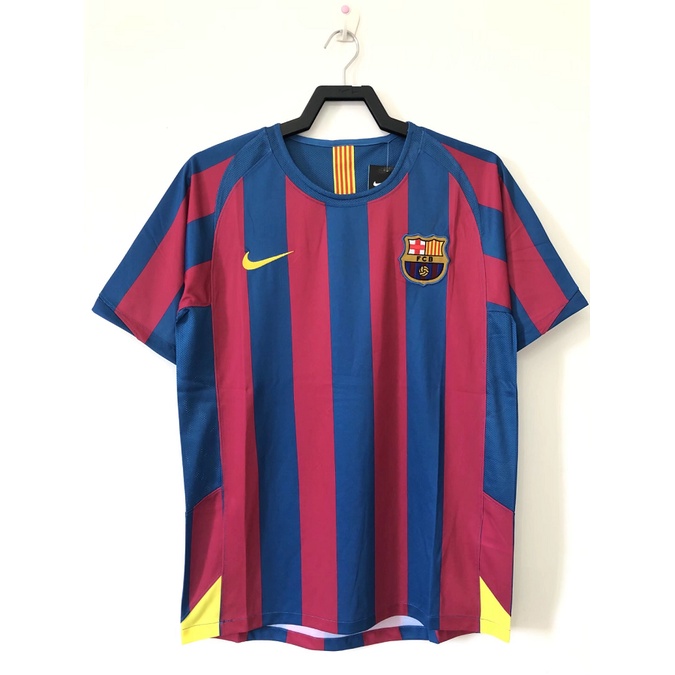 Áo Thun Đá Banh Sân Nhà Đội Tuyển Barcelona 2005-06 S-XXL 10 Ronaldo 30 MESSI