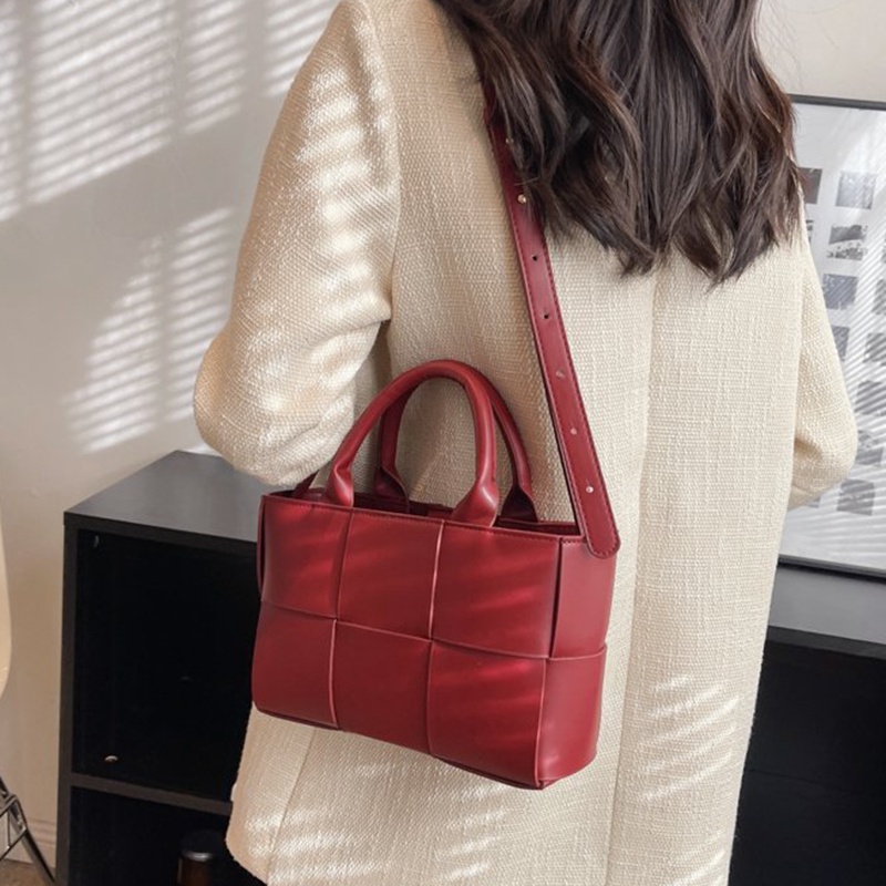 Túi Đeo Chéo Màu Trơn Họa Tiết Kẻ Ô Đơn Giản Thời Trang Pháp Cao Cấp Cho Nữ