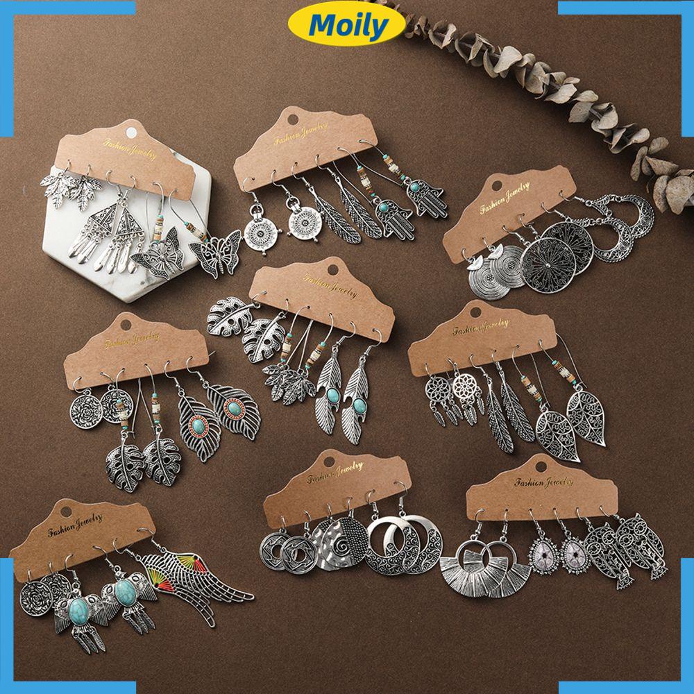 Set 3 đôi bông tai dáng dài phong cách boho thời trang dành cho nữ