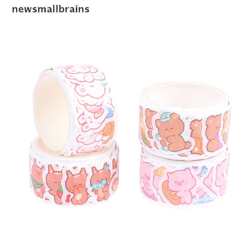 Cuộn 100 Băng Dính Washi Hình Thú Hoạt Hình Dễ Thương