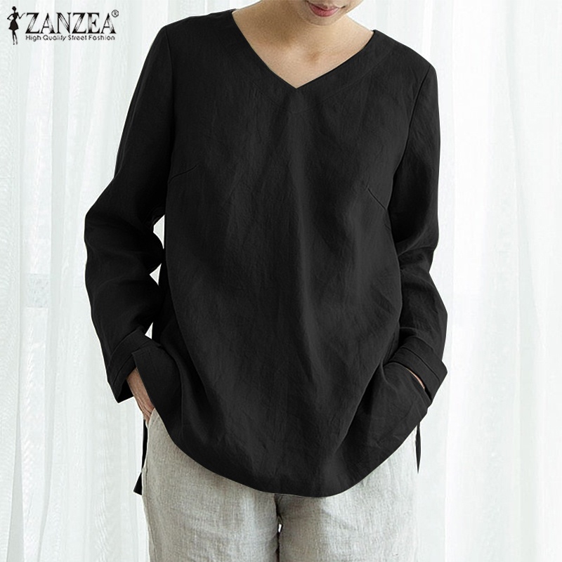 Áo nữ ZANZEA tay dài cổ chữ V thời trang quyến rũ