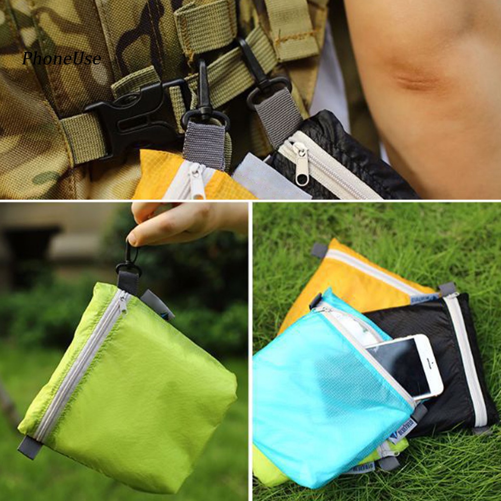 Túi Đựng Đồ Bằng PU Nylon Mịn Có Khóa Kéo Tiết Kiệm Không Gian Đa Năng Chống Thấm Nước