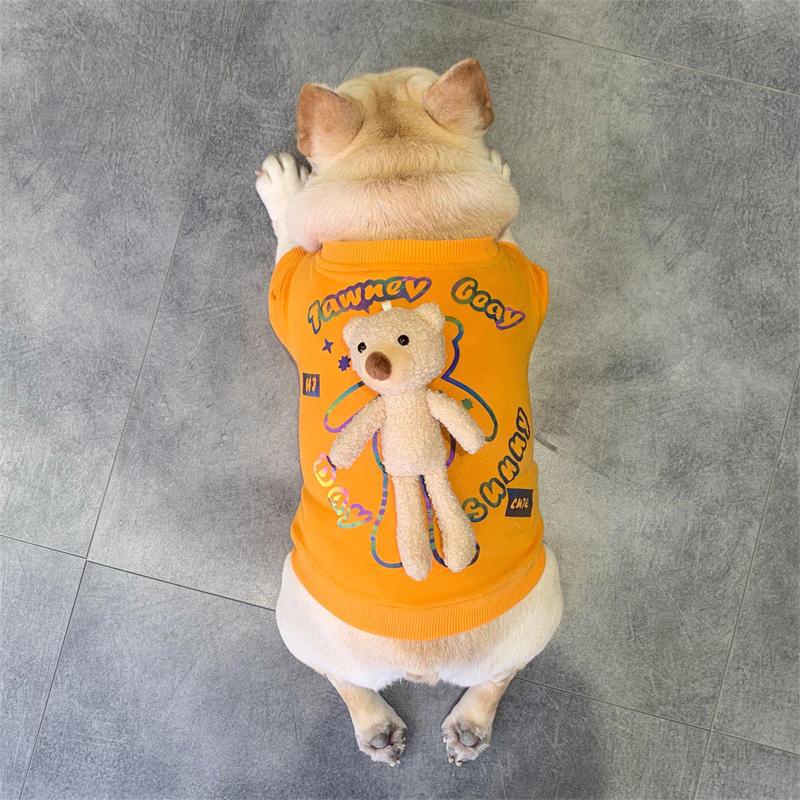 Áo Thu Đông Bằng Vải Nhung Dày Dặn Giữ Ấm In Họa Tiết Chó Bull Pháp Dành Cho Cún Cưng