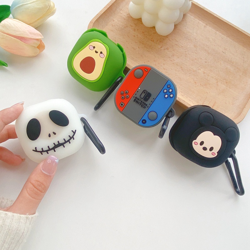 Vỏ Bảo Vệ Hộp Sạc Tai Nghe Samsung Galaxy Buds 2 Pro / Buds Pro /Buds Live / Buds 2 Hình Bánh Quy / Gấu 3D Bằng Silicon Mềm