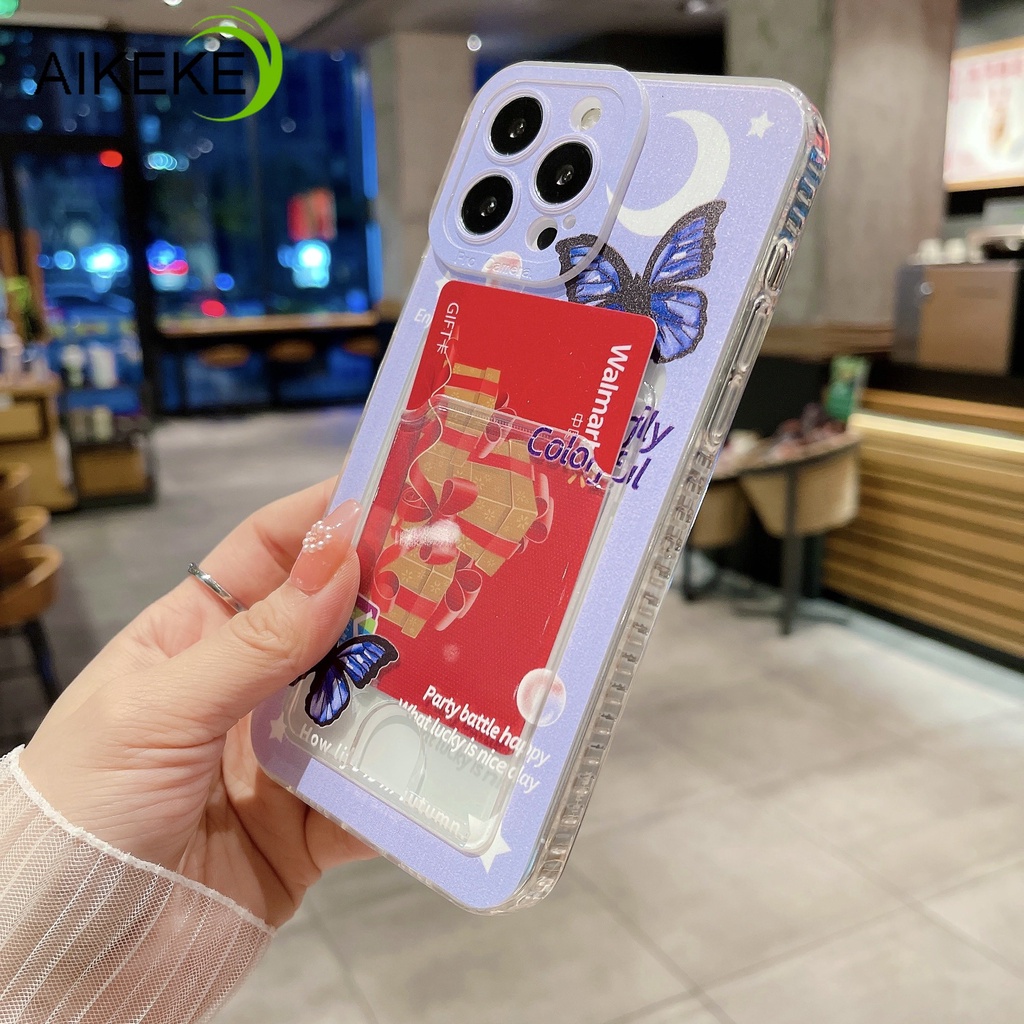 Ốp Điện Thoại Dẻo Họa Tiết Bươm Bướm & Hoa Tulip Kèm Ngăn Đựng Thẻ Cho Samsung Galaxy J7 J6 J5 J4 Plus Prime J2 Prime J7 + J6 + J4 + Grand Prime