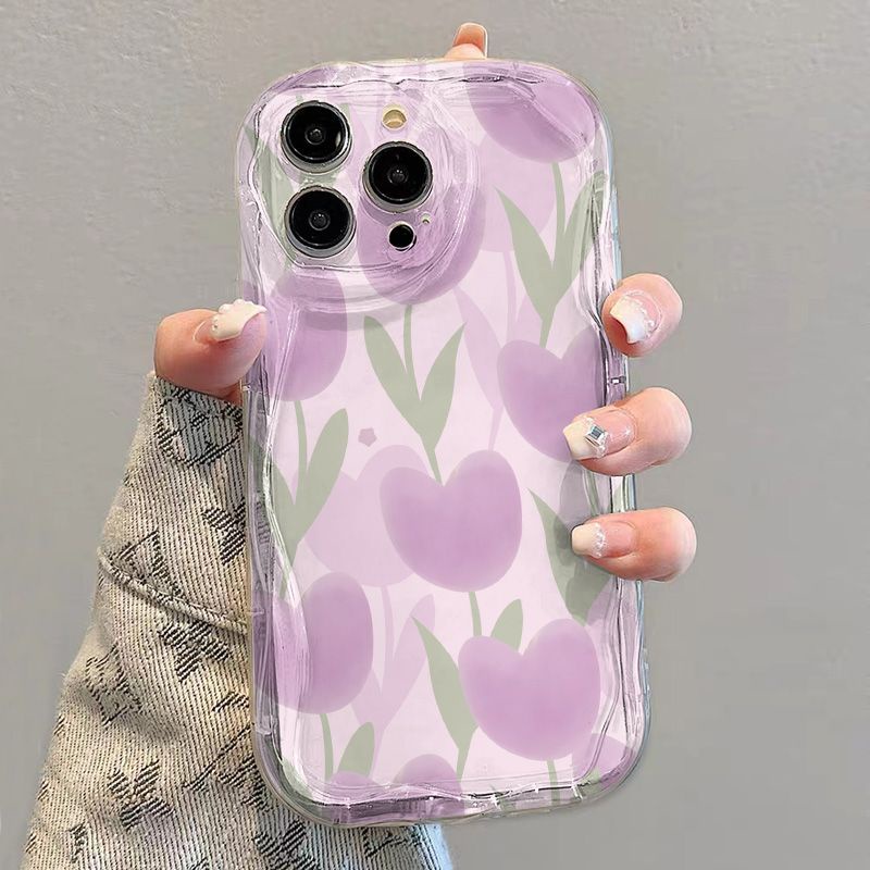 ✅Ốp Điện Thoại Mềm Trong Suốt Họa Tiết Hoa Tulip Cho iPhone14 / 13promax 12 / 11 7 / 8p xsxr