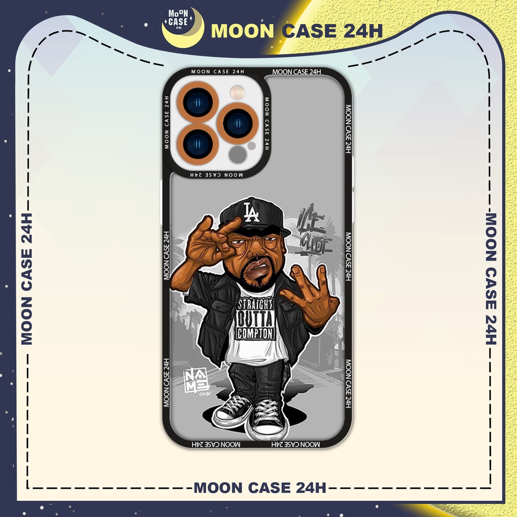 Ốp lưng iphone cạnh vuông MOON CASE 24H Hip Hop Style Ice Cube Art 6/7/8plus/x/xs/11/12/13/14pro/plus/promax