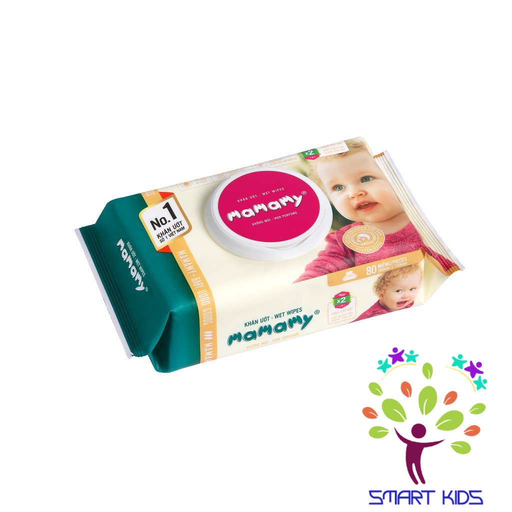 Combo 3 Gói Khăn Ướt Mamamy 100 Tờ, Nắp Không Mùi
