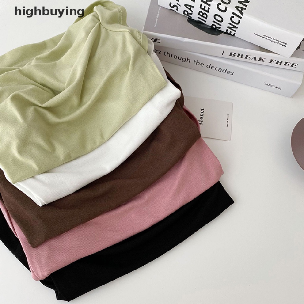 Áo Thun Tay Ngắn Cổ Vuông Màu Sắc Đơn Giản Cho Nữ