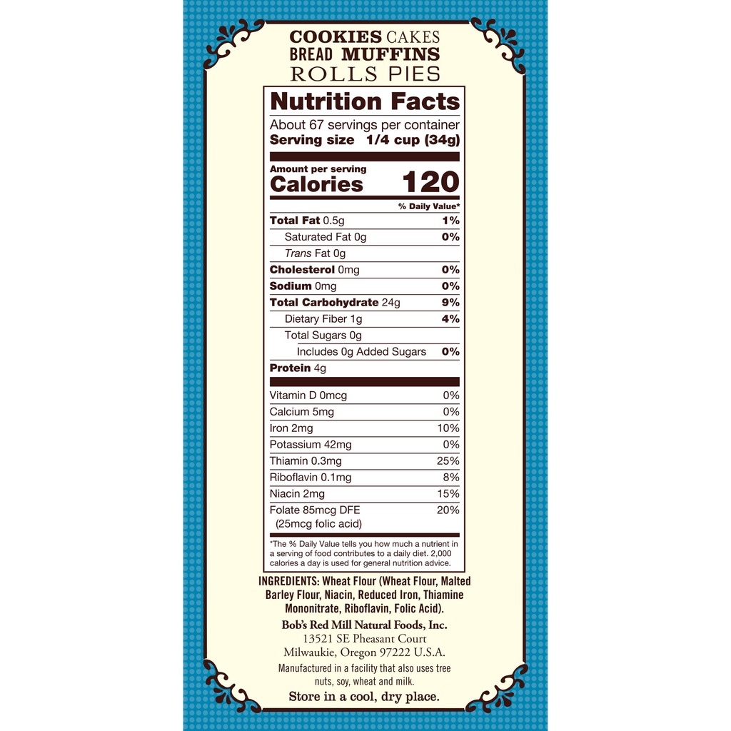 Bột Mì Đa Dụng Bob's Red Mill  Unbleached White All Purpose Flour 2.27kg