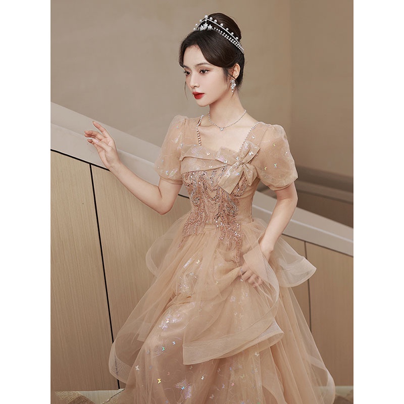 Đầm Dạ Hội Dáng Dài Phong Cách Pháp Thời Trang Sang Trọng Cho Nữ