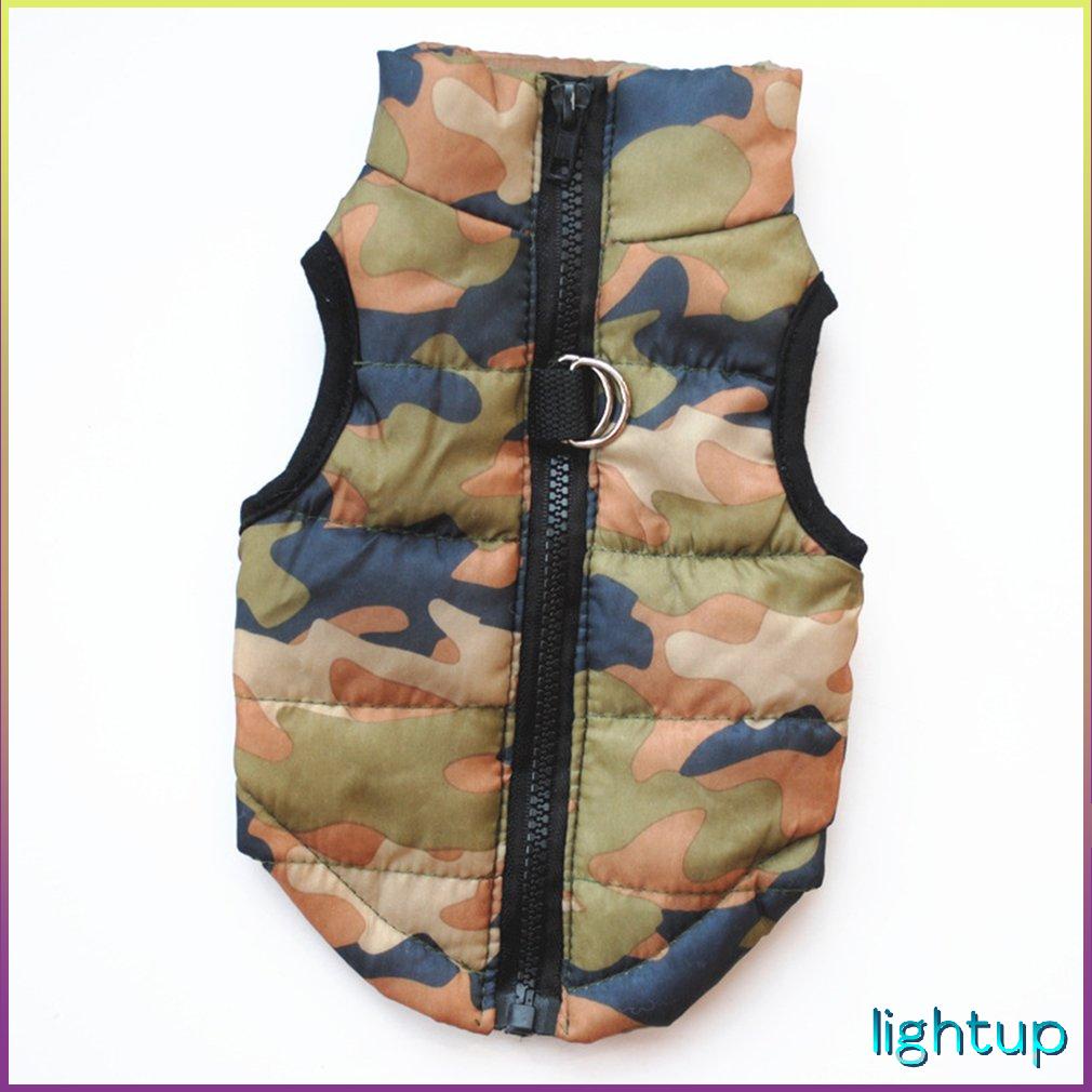 Quần Áo Ấm Cho Chó Chống Gió Thu Đông Thú Cưng Khoác Trang Phục Vest Với D-Ring [R/1]