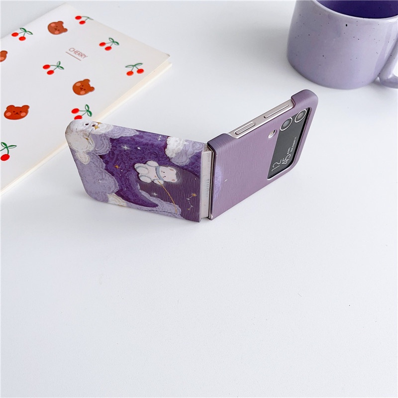 Ốp Điện Thoại Chống Sốc In Hình Gấu Mặt Trăng Dễ Thương Cho Samsung Galaxy Z Flip 4 3 Samsung Galaxy Z Flip 3