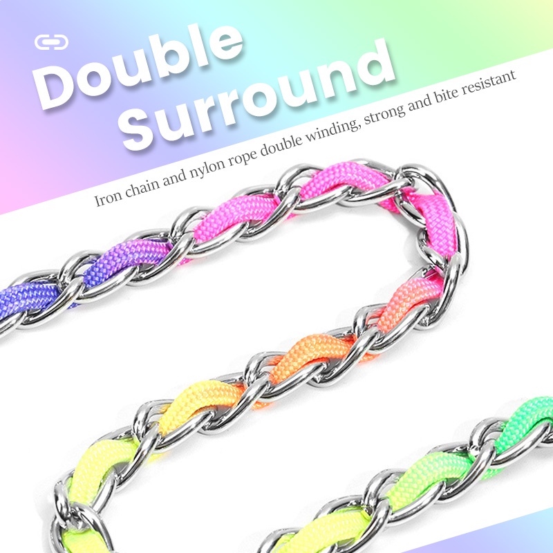 HamshMoc Dây Dắt Thú Cưng Đi Dạo Bằng Thép Không Gỉ Kèm Điều Khiển Chống Trượt